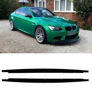 SIDE SKIRT EXTENSION BLADES GLOSS BLACK FOR BMW 3 SERIES E92 E93 M3 2007-2013