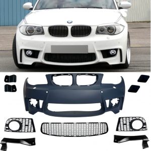 FRONT BUMPER GRILLE BODY KIT 1M LOOK PRIMED FOR BMW 1 SERIES E81 E82 E87 E88