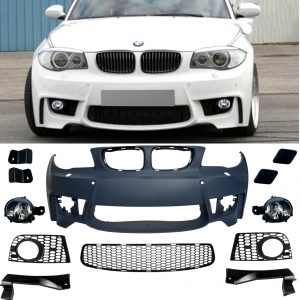 FRONT BUMPER GRILLE BODY KIT 1M LOOK PRIMED FOR BMW 1 SERIES E81 E82 E87 E88