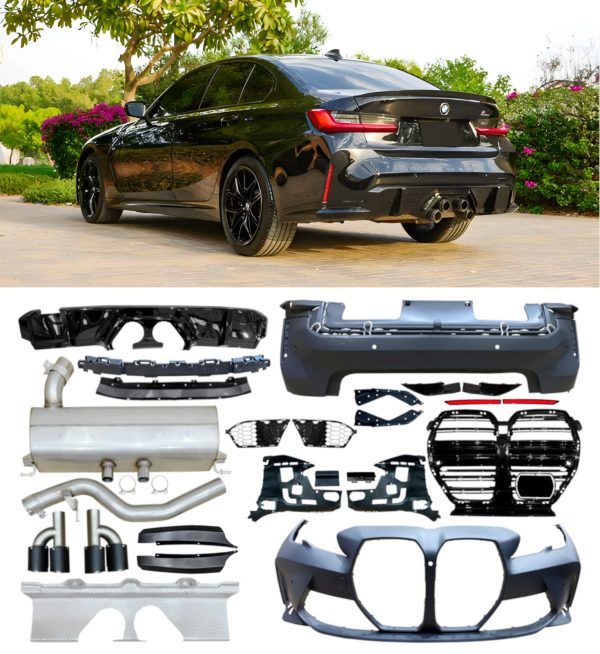FRONT BUMPER CENTRE EXHAUSTS G80 M3 CONVERSTION KIT PRIMED FOR BMW 3 SERIES G20