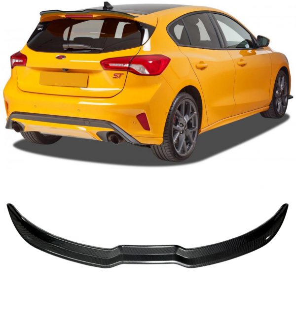 REAR SPOILER TOP LIP ST CARBON LOOK BLACK FOR FORD FOCUS MK4 HATCHBACK 2019-2021