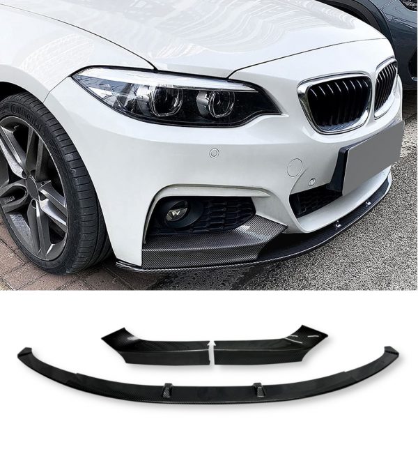 FRONT LIP SPLITTER M PERFORMANCE CARBON LOOK FOR BMW 2 SERIES F22 F23 2014-2021