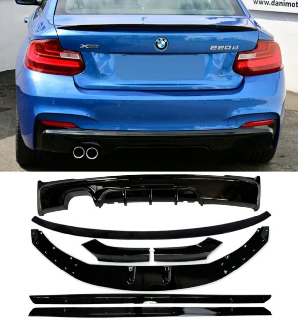 FRONT SPLITTER M PERFORMANCE BODY KIT GLOSS BLACK FOR BMW 2 SERIES F22 F23
