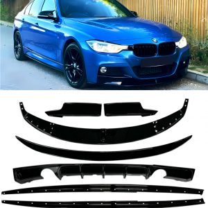 FRONT LIP SPLITTER M PERFORMANCE BODY KIT GLOSS BLACK FOR BMW 3 SERIES F30