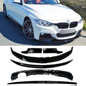 FRONT LIP SPLITTER M PERFORMANCE BODY KIT GLOSS BLACK FOR BMW 3 SERIES F30