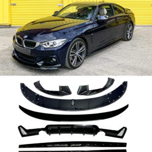 FRONT LIP SPLITTER M PERFORMANCE KIT GLOSS BLACK FOR BMW 4 SERIES F32 2013-2020