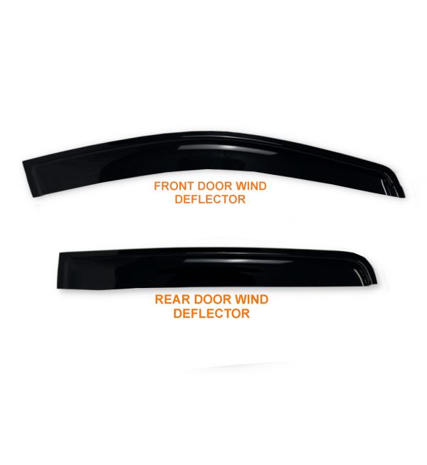 DOOR WIND DEFLECTORS SUN VISOR BLACK FOR FORD RANGER T9 2022+ - Image 2