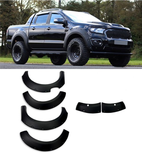 FORD RANGER WILDTRAK T9 WHEEL ARCH FENDER FLARE WITH SENSOR MATTE BLACK 2022+