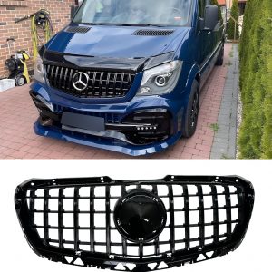 FRONT GRILLE GT STYLE GLOSS BLACK FOR MERCEDES SPRINTER W906 2014-2017