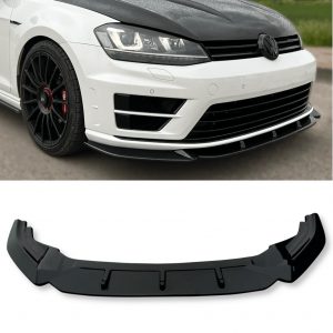 FRONT SPLITTER LIP GLOSS BLACK FOR VW GOLF R MK7 2013-2016