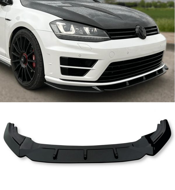 FRONT SPLITTER LIP GLOSS BLACK FOR VW GOLF R MK7 2013-2016