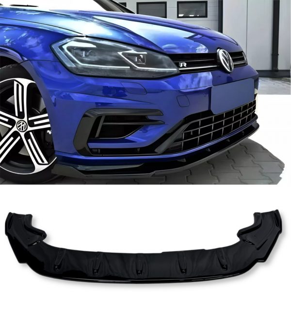 FRONT LIP SPLITTER SPOILER GLOSS BLACK FOR VW GOLF MK 7.5 GTI R-LINE 2017-2020