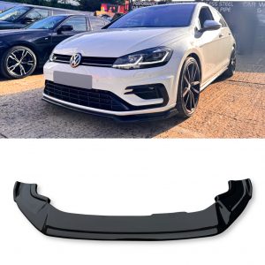 FRONT LIP SPLITTER SPOILER GLOSS BLACK FOR VW GOLF MK7.5 R 2017-2020