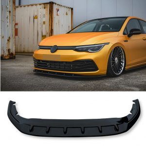 FRONT LIP SPLITTER SPOILER GLOSS BLACK FOR VW GOLF MK8 GTI GTD R-LINE 2020+