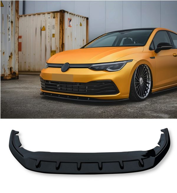FRONT LIP SPLITTER SPOILER GLOSS BLACK FOR VW GOLF MK8 GTI GTD R-LINE 2020+