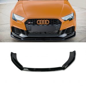 FRONT LIP SPLITTER GLOSS BLACK FOR AUDI RS3 8V FACELIFT 2017-2020