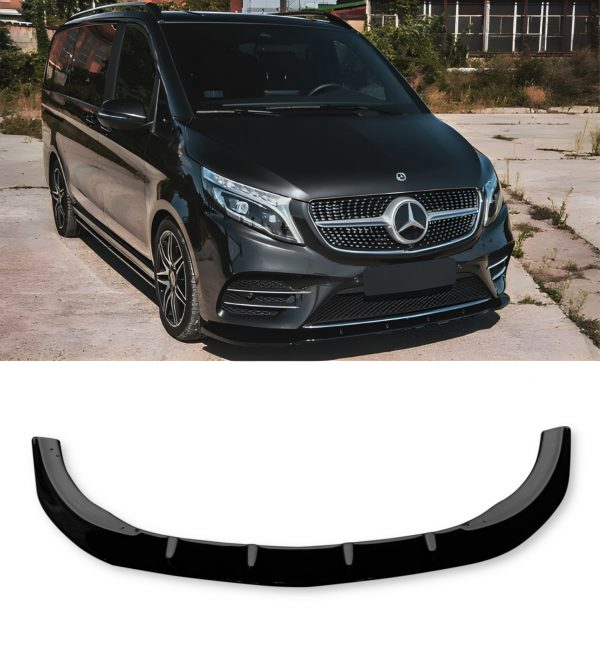 FRONT LIP SPLITTER GLOSS BLACK FOR MERCEDES-BENZ VITO V CLASS W447 2014-2019