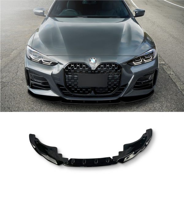 FRONT LIP SPLITTER GLOSS BLACK FOR BMW 4 SERIES G22 G23 2020+