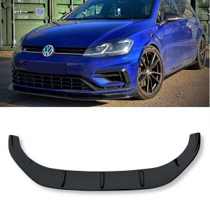 FRONT SPLITTER LIP SPOILER GLOSS BLACK FOR VW GOLF MK7 GTI GTD GTE R-LINE 2013-2016