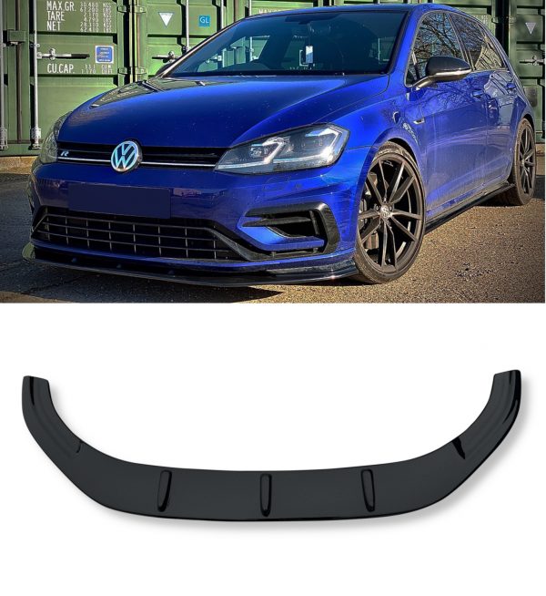 FRONT SPLITTER LIP SPOILER GLOSS BLACK FOR VW GOLF MK7 GTI GTD GTE R-LINE 2013-2016
