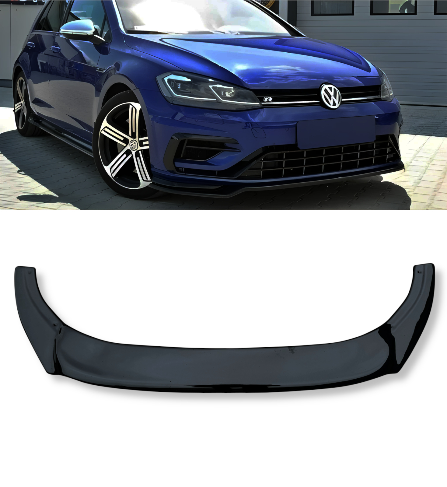 FRONT SPLITTER GLOSS BLACK FOR VW GOLF MK 7 R-LINE 2013-2016