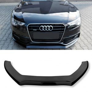 FRONT LIP SPLITTER GLOSS BLACK FOR AUDI A5 S-LINE & S5 8T FACELIFT 2011-2016