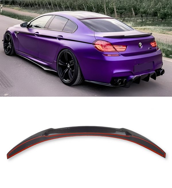 REAR BOOT SPOILER LIP V STYLE REAL CARBON FIBRE FOR BMW 6 SERIES F06 2011-2018 - Image 3