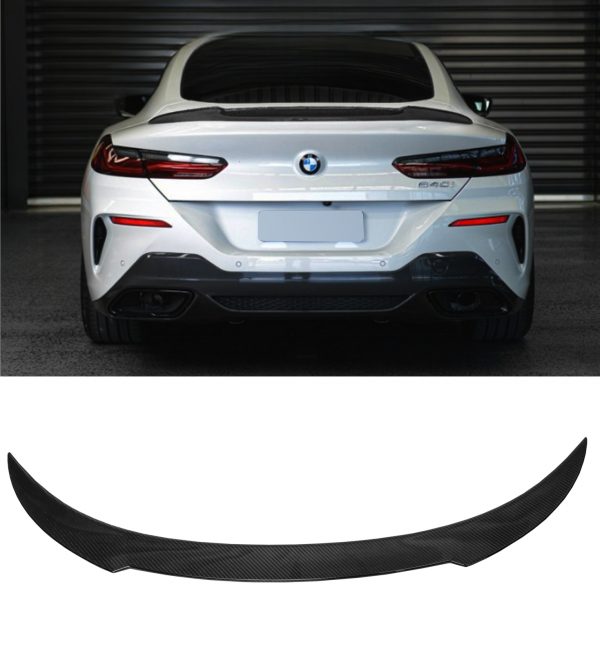 REAR BOOT SPOILER V STYLE CARBON FIBRE FOR BMW 8 SERIES G15 F92 M8 COUPE 2 DOOR