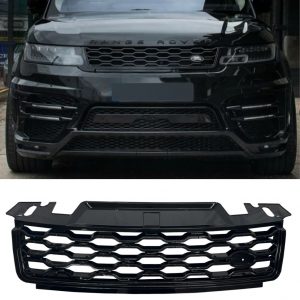 FRONT GRILLE HONEYCOMB ALL GLOSS BLACK FOR RANGE ROVER SPORT L494 FACELIFT 2018+