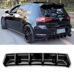 BIG FIN REAR DIFFUSER GLOSS BLACK FOR VW GOLF MK 7.5 GTI 2017-2019