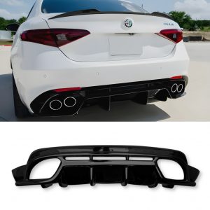 REAR DIFFUSER GLOSS BLACK FOR ALFA ROMEO GIULIA 952 QUADRIFOGLIO 2017-2020