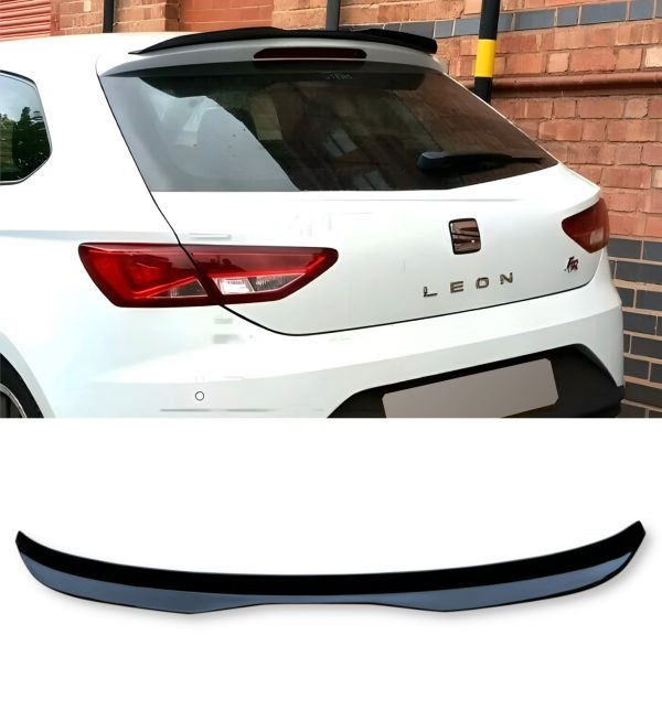 REAR SPOILER ROOF SPOILER GLOSS BLACK FOR SEAT LEON MK3 5F PRE-LCI 2012-2016