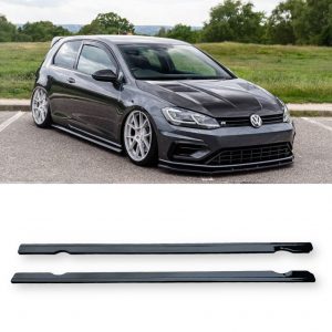 SIDE SKIRT EXTENSION BLADE GLOSS BLACK FOR VW GOLF MK7/7.5 R/GTI/R-LINE 2013-20