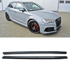 SIDE SKIRT BLADES GLOSS BLACK FOR AUDI RS3 8V SPORTBACK 2015-2020