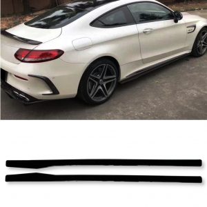 SIDE SKIRTS BLADES GLOSS BLACK FOR MERCEDES C CLASS W205 C205 A205 S205 2015-18