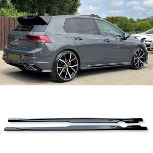 SIDE SKIRT BLADES GLOSS BLACK FOR VW GOLF R MK8 2020+