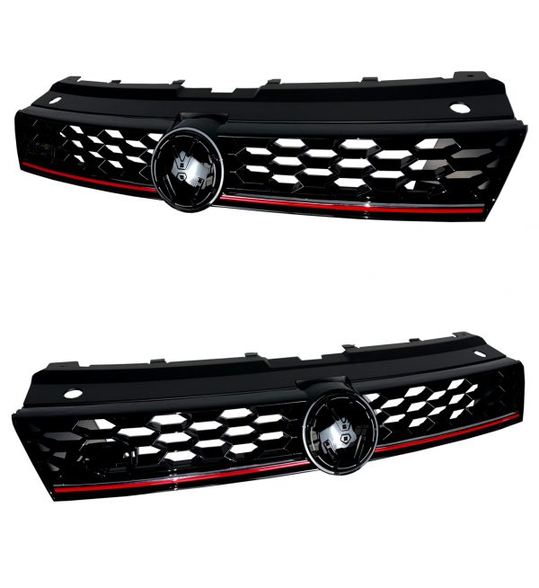 FRONT BUMPER GRILLE SIDE SKIRT FULL BODY KIT GTI LOOK PRIMED FOR VW POLO MK5 - Image 4