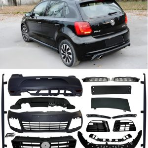 FRONT BUMPER GRILLE DIFFUSER FULL BODY KIT R20 LOOK PRIMED FOR VW POLO 2010-2017