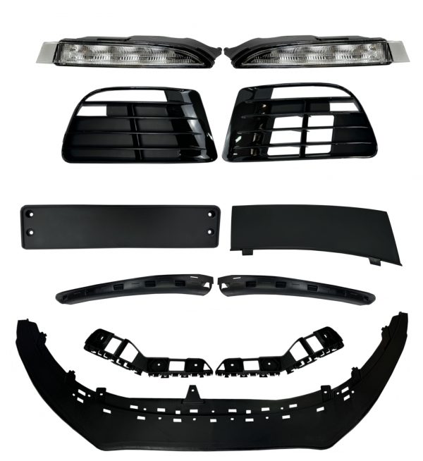 FRONT BUMPER GRILLE DIFFUSER FULL BODY KIT R20 LOOK PRIMED FOR VW POLO 2010-2017 - Image 7