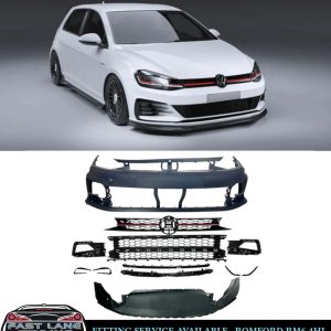 FRONT BUMPER WITH GRILLE BODY KIT GTI LOOK PRIMED FOR VW POLO 2018+