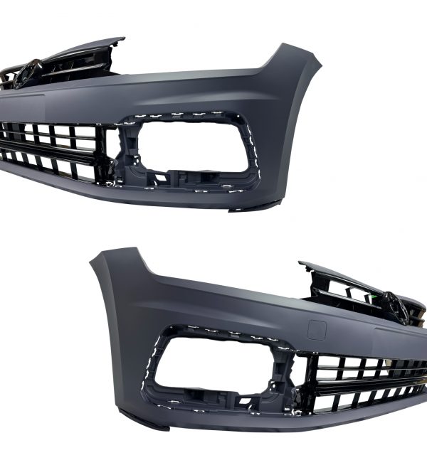FRONT BUMPER WITH GRILLE BODY KIT R-LINE LOOK PRIMED FOR VW POLO 2018+ - Image 2