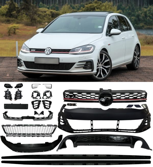 FRONT BUMPER DIFFUSER SKIRT FULL BODY KIT MK7.5 GTI LOOK PRIMED FOR VW GOLF MK7