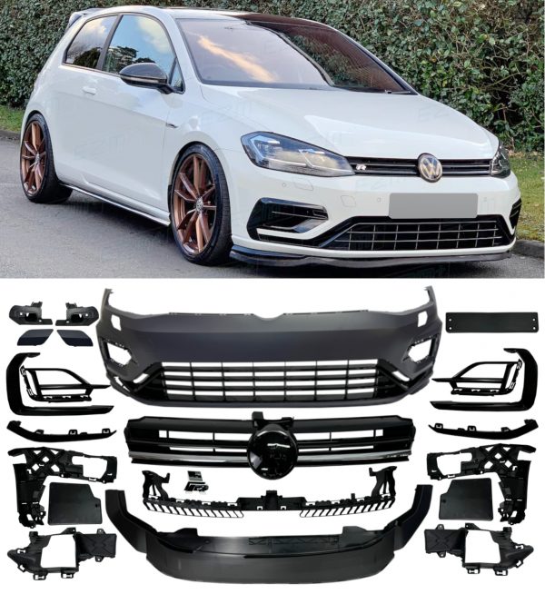 FRONT BUMPER GRILLE BODY KIT MK7.5 GOLF R LOOK PRIMED VW GOLF MK7 2012-2016