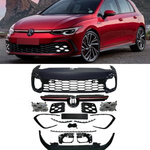 FRONT BUMPER GRILLE BODY KIT GTI LOOK GLOSS BLACK FOR VW GOLF MK8 2020+