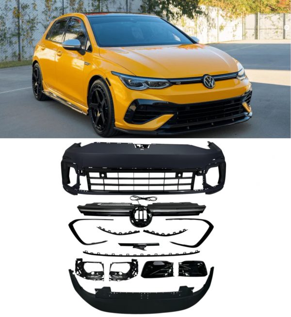 FRONT BUMPER GRILLE BODY KIT R LOOK PRIMED FOR VW GOLF MK8 2020+