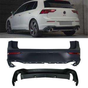 REAR BUMPER WITH DIFFUSER GTI LOOK PRIMED FOR VW GOLF MK8 2020+