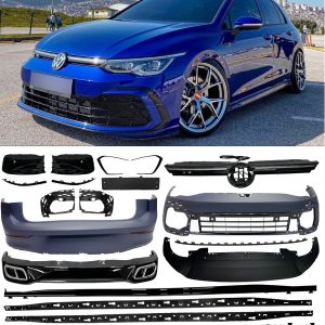 FRONT BUMPER GRILLE DIFFUSER FULL BODY KIT GOLF R LOOK PRIMED FOR VW GOLF MK8