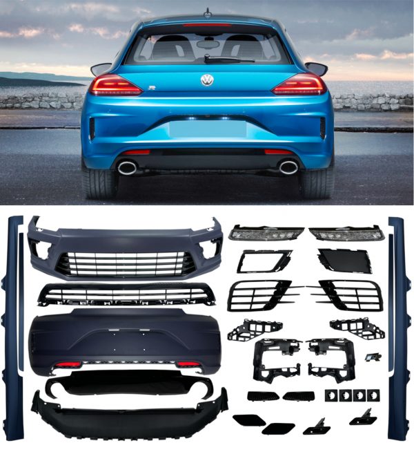 FRONT BUMPER GRILLE DIFFUSER BODY KIT SCIROCCO R LOOK PRIMED FOR VW SCIROCCO