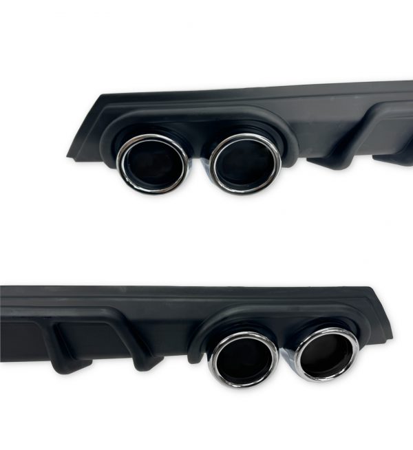 REAR DIFFUSER WITH SILVER TIPS MATTE BLACK FOR VW POLO MK5 2009-2017 - Image 4