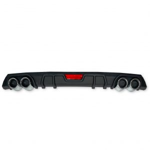 REAR DIFFUSER WITH SILVER TIPS MATTE BLACK FOR VW POLO MK5 2009-2017